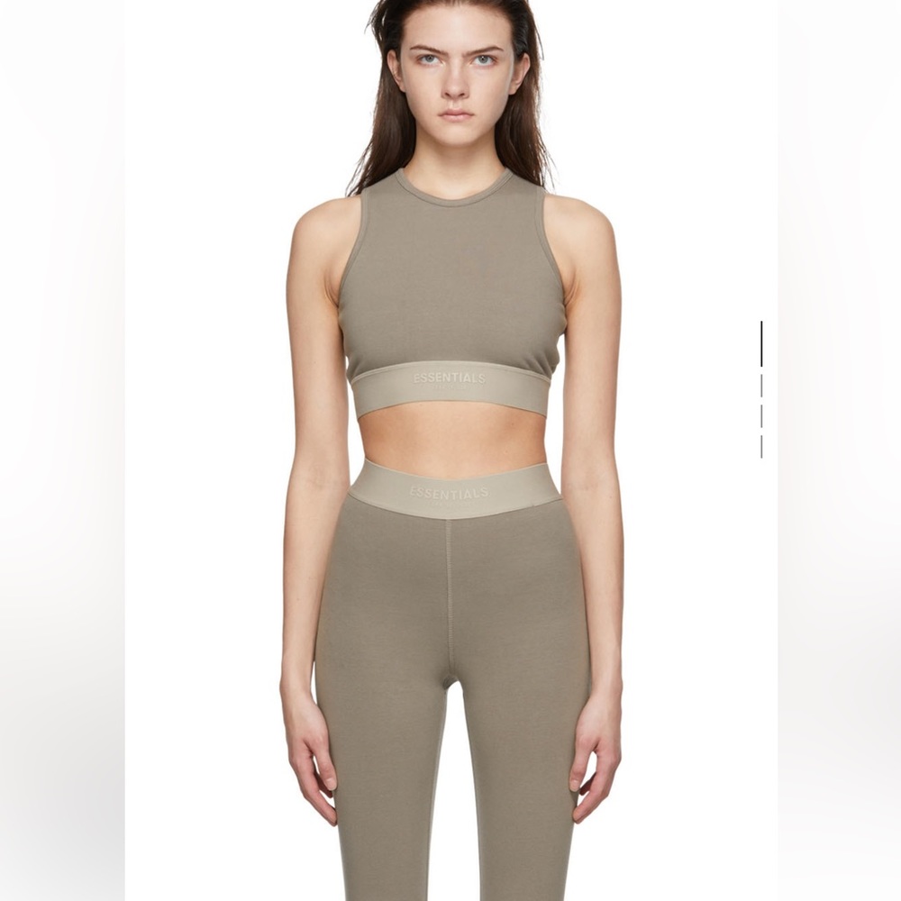 ESSENTIALS Taupe Cotton Tank Top & Leggings